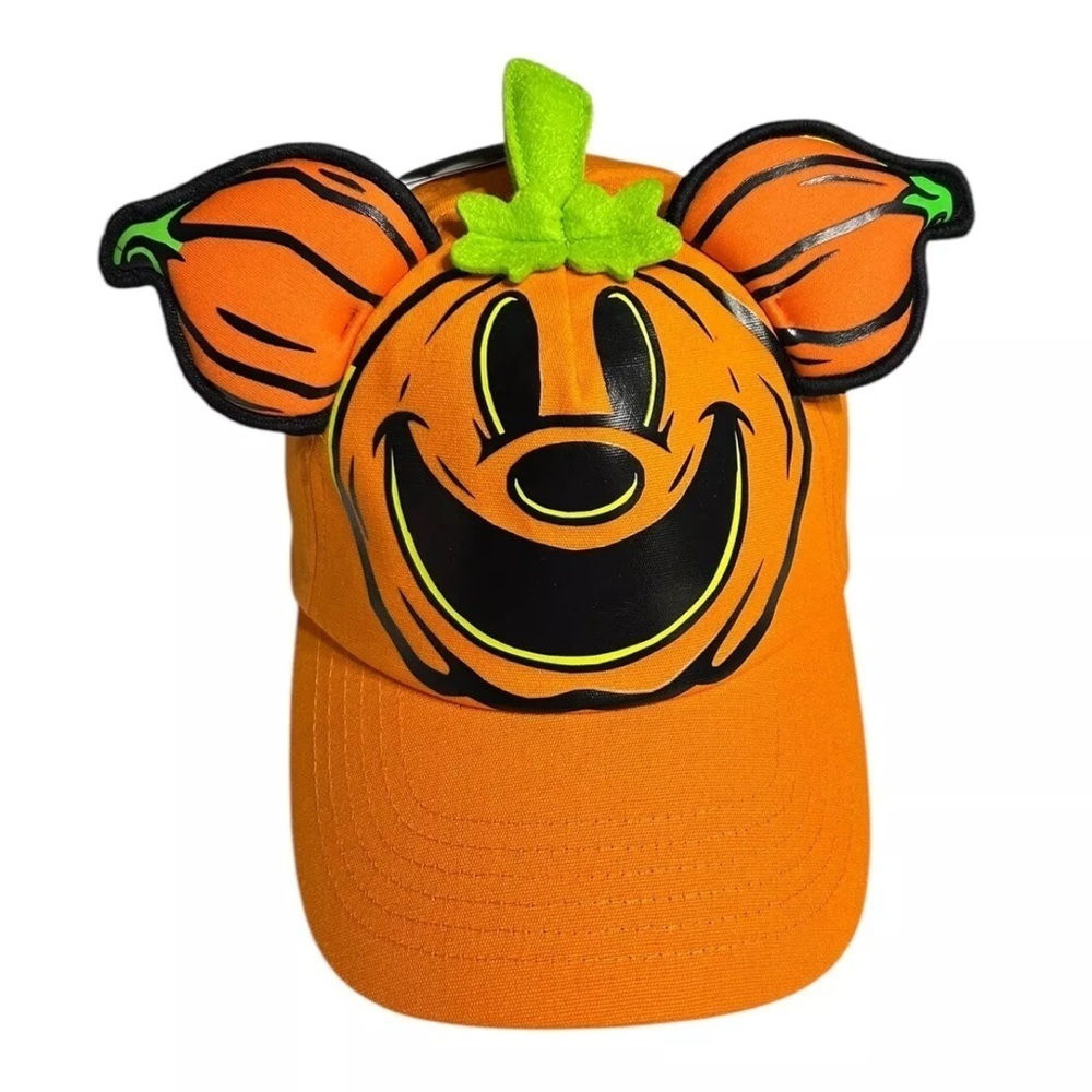 Adult Disney Mickey 2024 Pumpkin Glow-In-The-Dark Baseball Hat - NWT